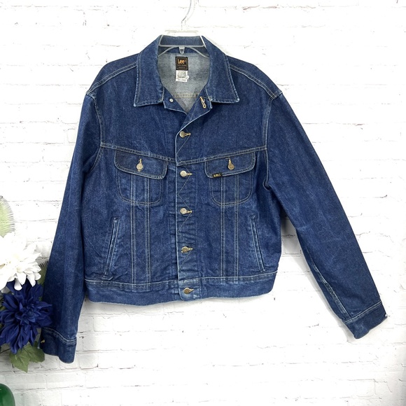 Lee Other - VINTAGE |•LEE•| Dark Blue Denim Trucker Jacket PATD-153438 Made in the USA
